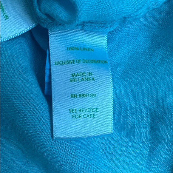 Lilly Pulitzer (2) BUNDLE Vibrant Teal Pink 100% Linen Sarasota Tunics Size S - Picture 7 of 16